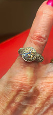 14k White Gold Round Diamond Halo Engagement Ring Size 5 