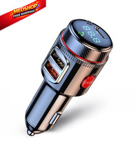 LIHAN Bluetooth 5.4 Car FM Transmitter, Wireless AUX Adapter with Mini, Black