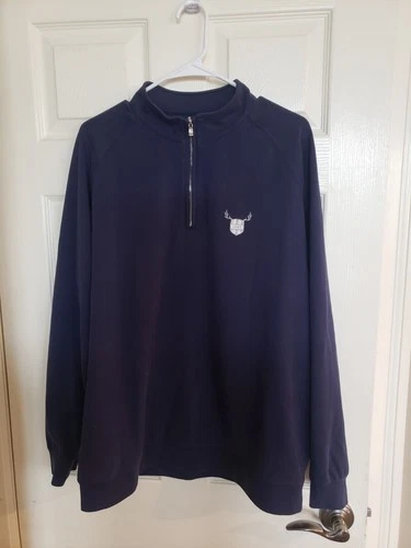 Holderness Bourne Men's Navy 1/4 Zip Sweater XL