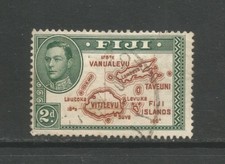Fiji George VI 1938, 2d Brown & Green Map, used.  SG254