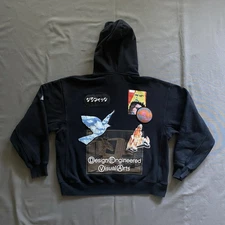 Deva States Brand Hoodie Mens Medium Black Design Engineered Visual Arts