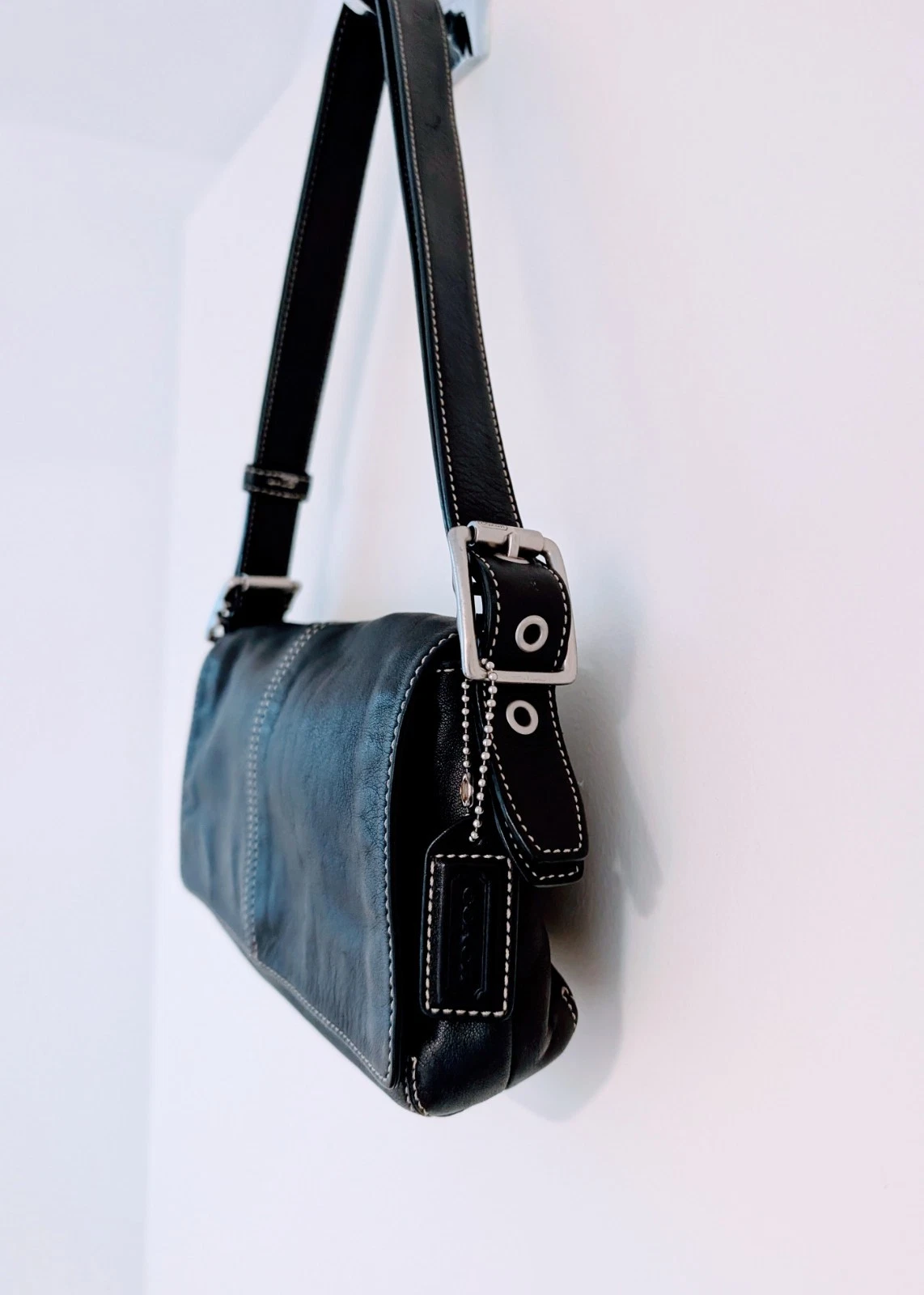 Borsa a tracolla tracolla Y2K COACH #9848 Legacy convertibile in pelle nera