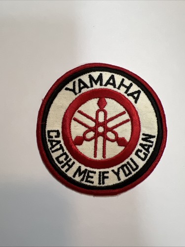 Vintage Yamaha Catch Me If You Can Patch Motorcycle Bike Chopper Red Border