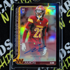 2025 Topps Chrome Trey Amos Rookie Auto RC Black Refractor #05/10 Commanders