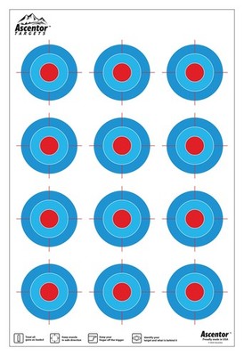 Ascentor Extreme Accuracy Shooting Target for Rifles and Pistols - 12 Target ...