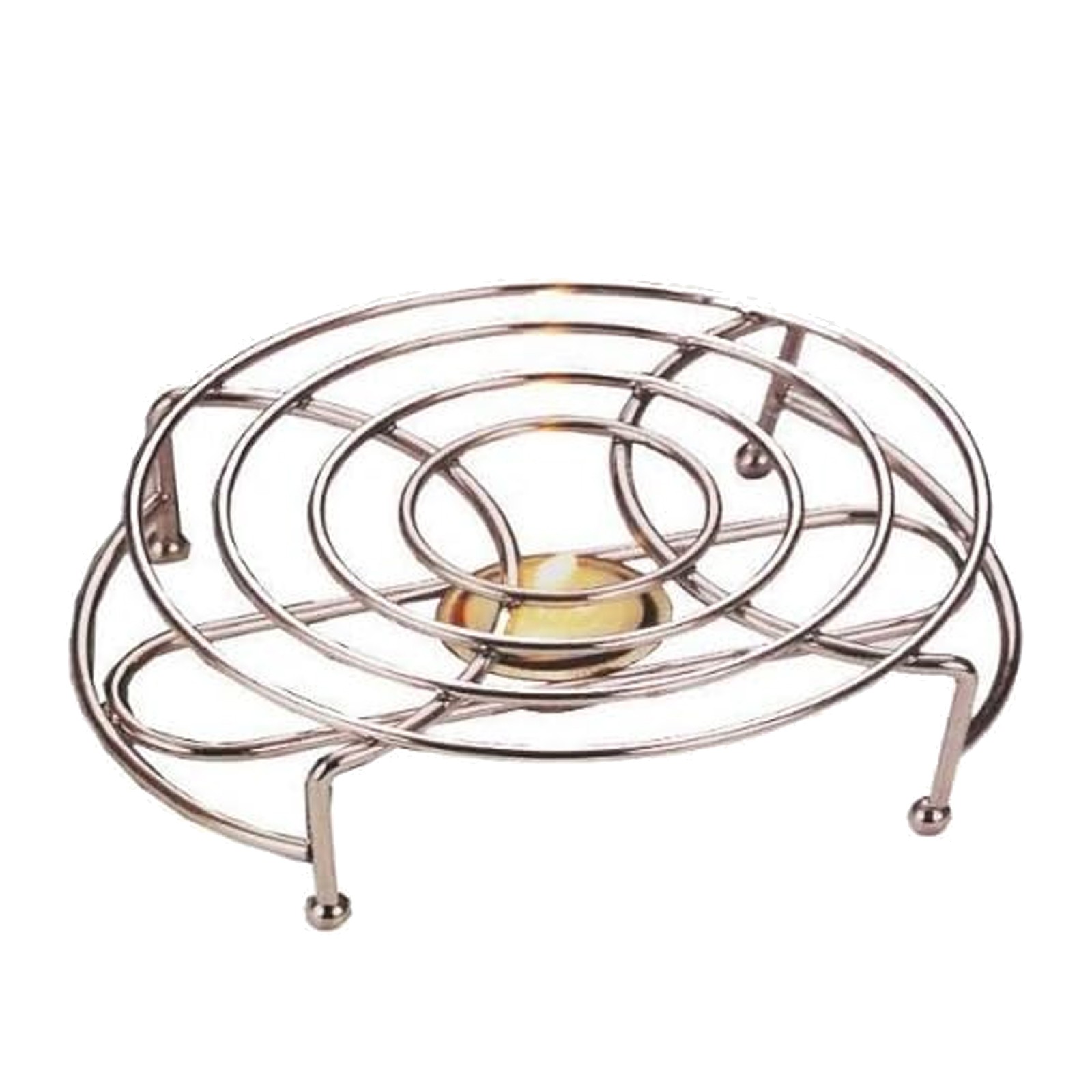 SINGLE DISH FOOD WARMER CHROME WIRE CHAFING HEAT PLATE CURRY BURNER + CANDLE