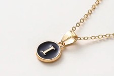 Black Metal English Pendant Letter Alphabet Personalize Pendant "I"