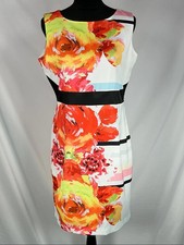 Klimeda NWT Floral Midi Dress Womens 12 Large Red Cutout Back Wedding Guest Boho