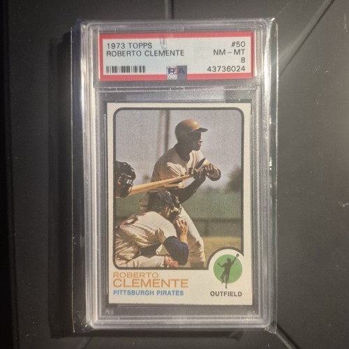 ROBERTO CLEMENTE 1973 TOPPS BASEBALL CARD #50 PITTSBURGH PIRATES PSA 8 NM-MT