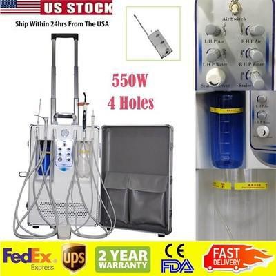 Portable Dental Delivery Unit Mobile Compressor Suction Curing Light Scaler CE