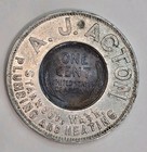 1923 A.J. Acton Heating, Stanwood, WA Good Luck Encased Lincoln Wheat Cent — photo 1