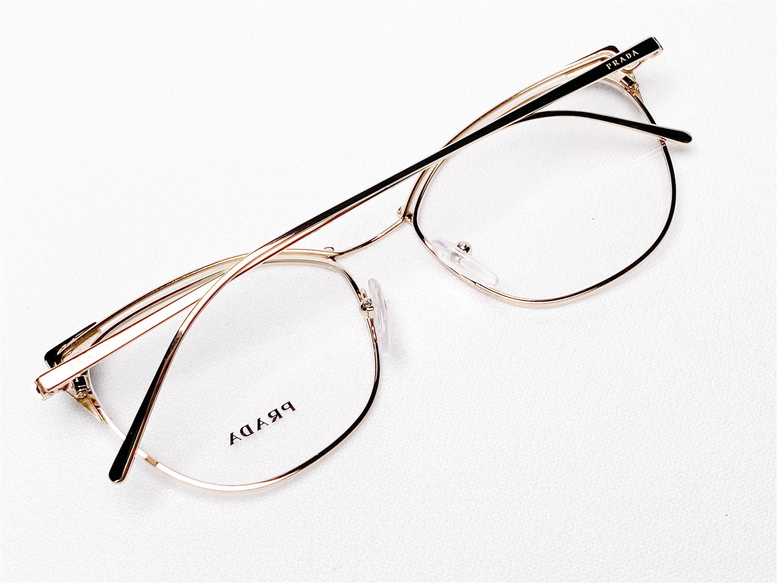 NEW Prada VPR62U YEE-1O1 Women's Eyeglasses Frames Pale Gold/Grey Cats Eye 53/17