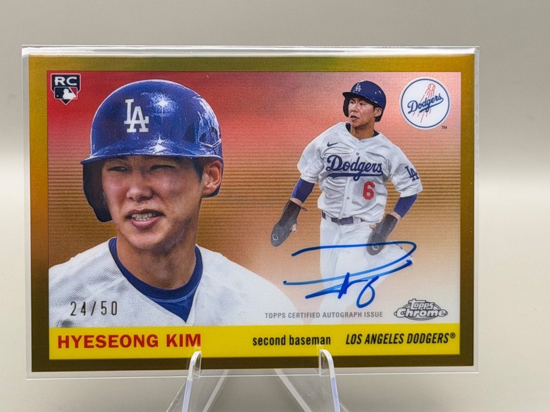 🔥SSP🔥2025 Topps Chrome Platinum Hyeseong Kim #360 RC Gold Auto #24/50 Dodgers