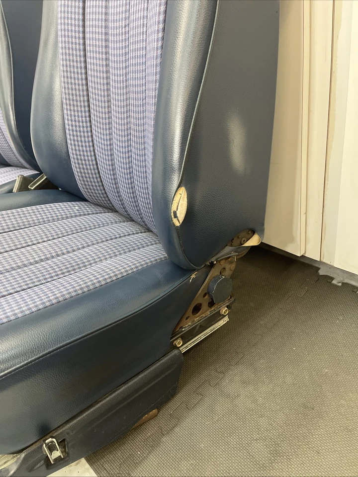 Asientos delanteros Mercedes Benz W116 450SEL 280SEL 450SE 280SE 300SD tela euro azul Foto 3 de 4