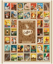 Coffee Time Welcome Coffee Lovers Cotton Panel Fabric