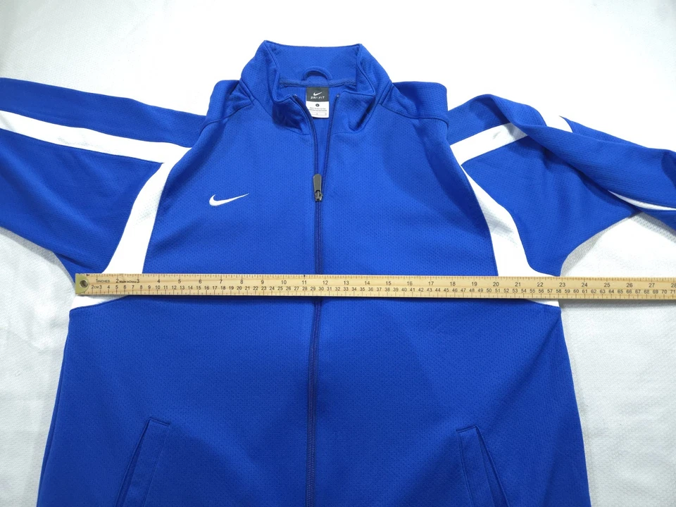 Nike Chaqueta Para Hombres Grande Azul Pista Sudadera Entrenamiento Cremallera Completa Swoosh Jersey Foto 3 de 4