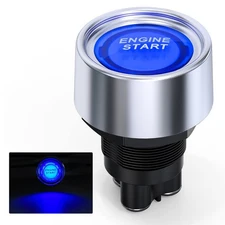 Nilight Start Engine Button 12V DC 50A SPST on Off Blue 