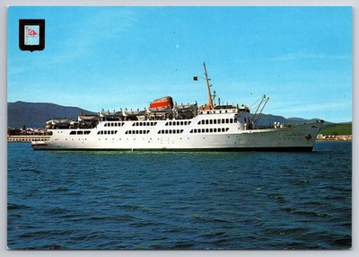 Buque Car-Ferry Ciudad de Tarifa Spain 1980s postcard