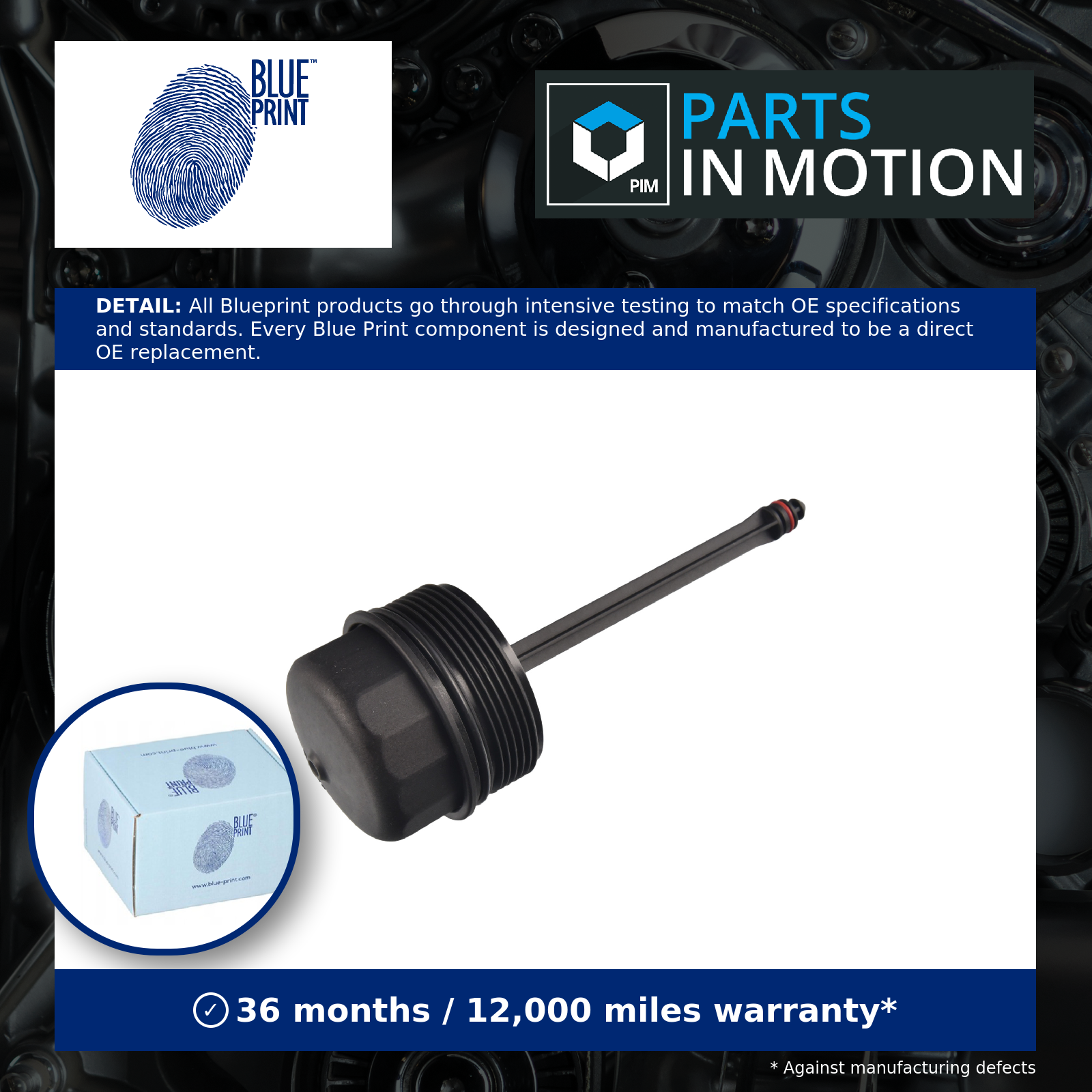 Golf Oil Filter Housing Cap Fits VW Audi A3 038 115 433 Blue Print ADBP990028 - Image 9