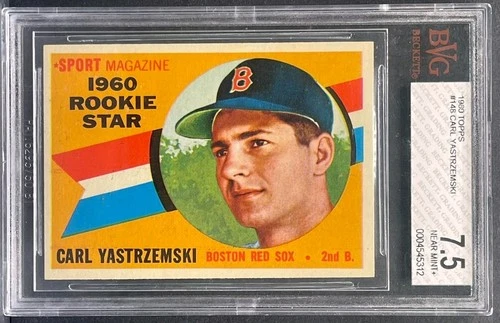 1960 Topps Baseball #148 Carl Yastrzemski Rookie Card HOF RC BGS BVG 7.5 NM+