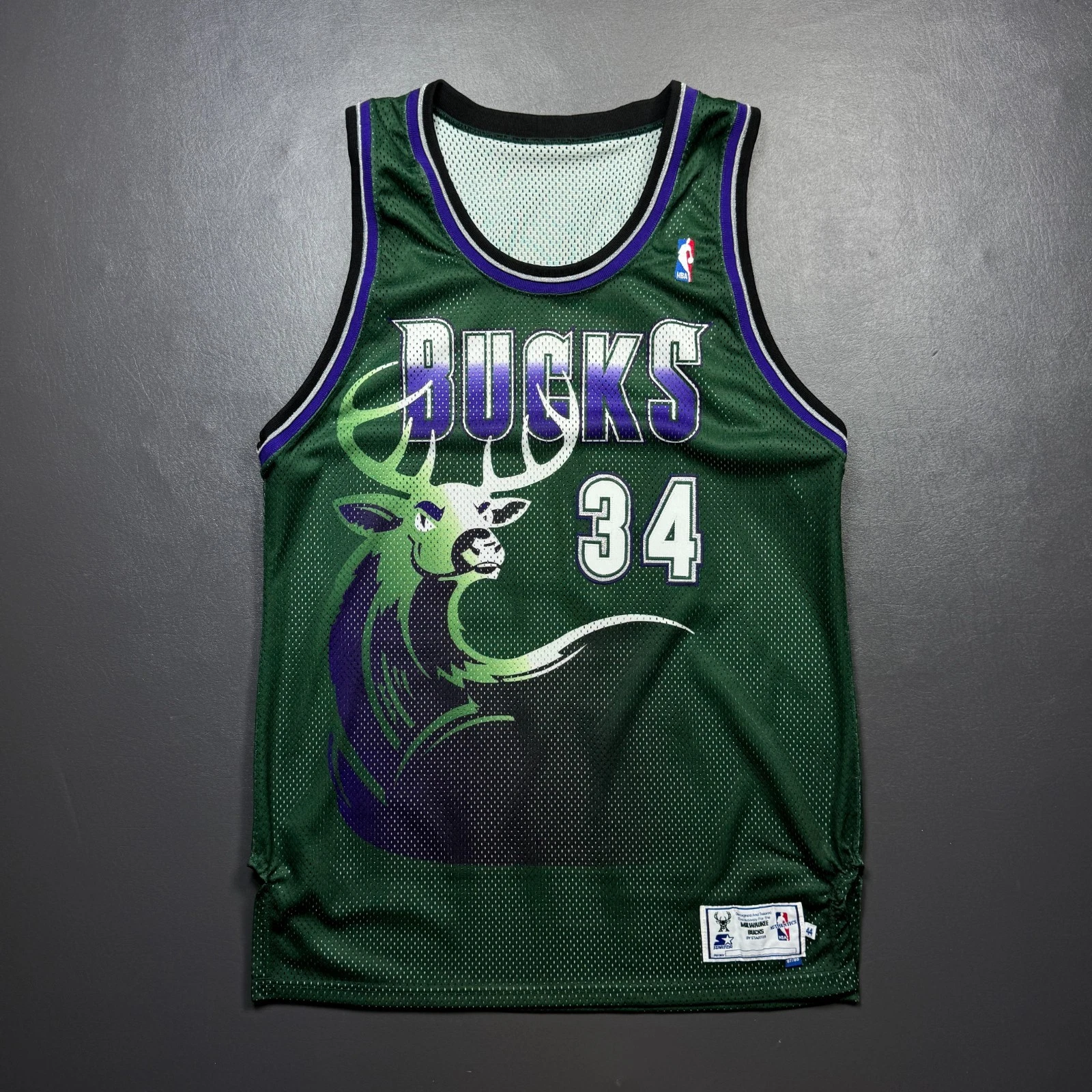 100% Authentic Ray Allen Vintage Starter 97 98 Milwaukee Bucks Pro Cut Jersey 44 - product detail image 1