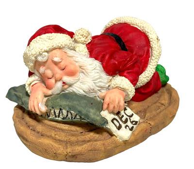 HTF Kurt Adler Santa Asleep on Toy Bag Dec. 26  Ceramic 3.5  Figure