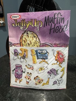 Vintage 80s Kraft Junk Food Faces Stickers Partially SEALED Jelly Up Muffin Head