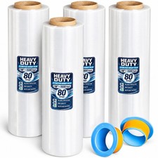 Stretch Wrap Stretch Film Roll, 1500ft Industrial Strength 18 inch Wide Clear