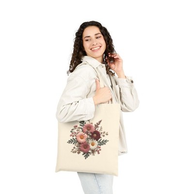 Vintage Wildflower Bouquet Tote Bag | Floral Canvas Market Tote