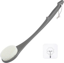 Body Back Scrubber 17'' Long Handle Shower Brush, Durable Exfoliator for Dr...