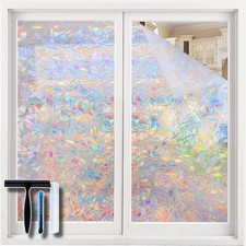 Multicolor Privacy Window Film 17.5 x 118 UV Protection Easy Installation Tools