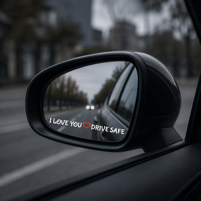 2x I Love You Drive Safe Herz Liebe Aufkleber Aussenspiegel Sticker Auto