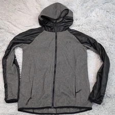 Under Armour Jacket Mens S Gray Zip Up Pockets Lightweight Hoodie Active Comfy