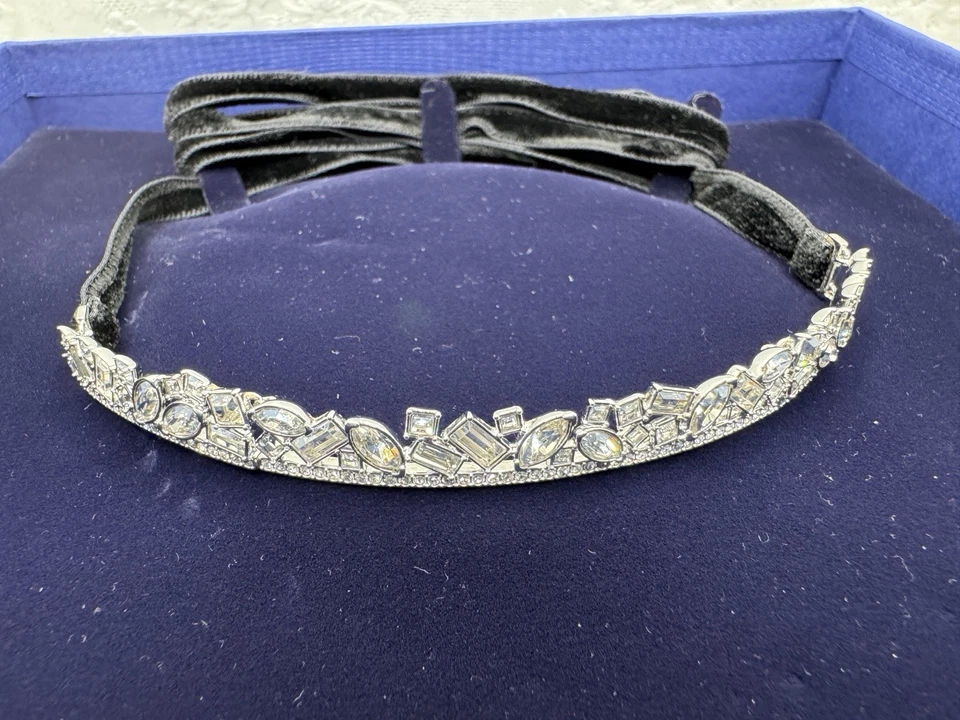 NEW Swarovski Henrietta Necklace Choker Clear Crystal Silver Plated Boxed - Image 3 of 4