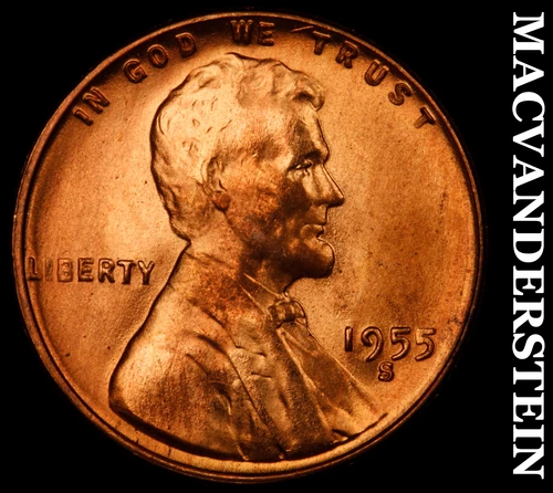 1955-S Lincoln Wheat Cent- Choice Gem Brilliant Uncirculated Luster #i9911