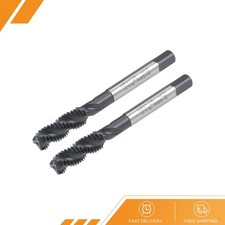 2pcs - M8 x 1.25 Spiral Flute Tap Metric Machine Thread Tap HSS Nitriding Coated