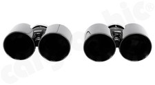 CARGRAPHIC Modena Sport-Endrohre 4x89mm für Porsche 997 Carrera Schwarz-Chrom