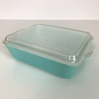 Pyrex Fridgie Robin's Egg Blue Teal Turquoise Lid Lidded 503 1.5 Qt Vtg Read