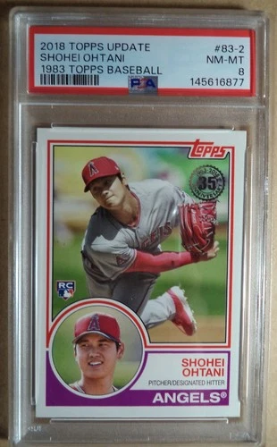 2018 Topps Update 1983 Topps Shohei Ohtani RC 35th Anniversary #83-2 PSA 8 NM-MT