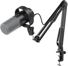 USB dynamic microphone with cantilever stand, professional-grade microphone.