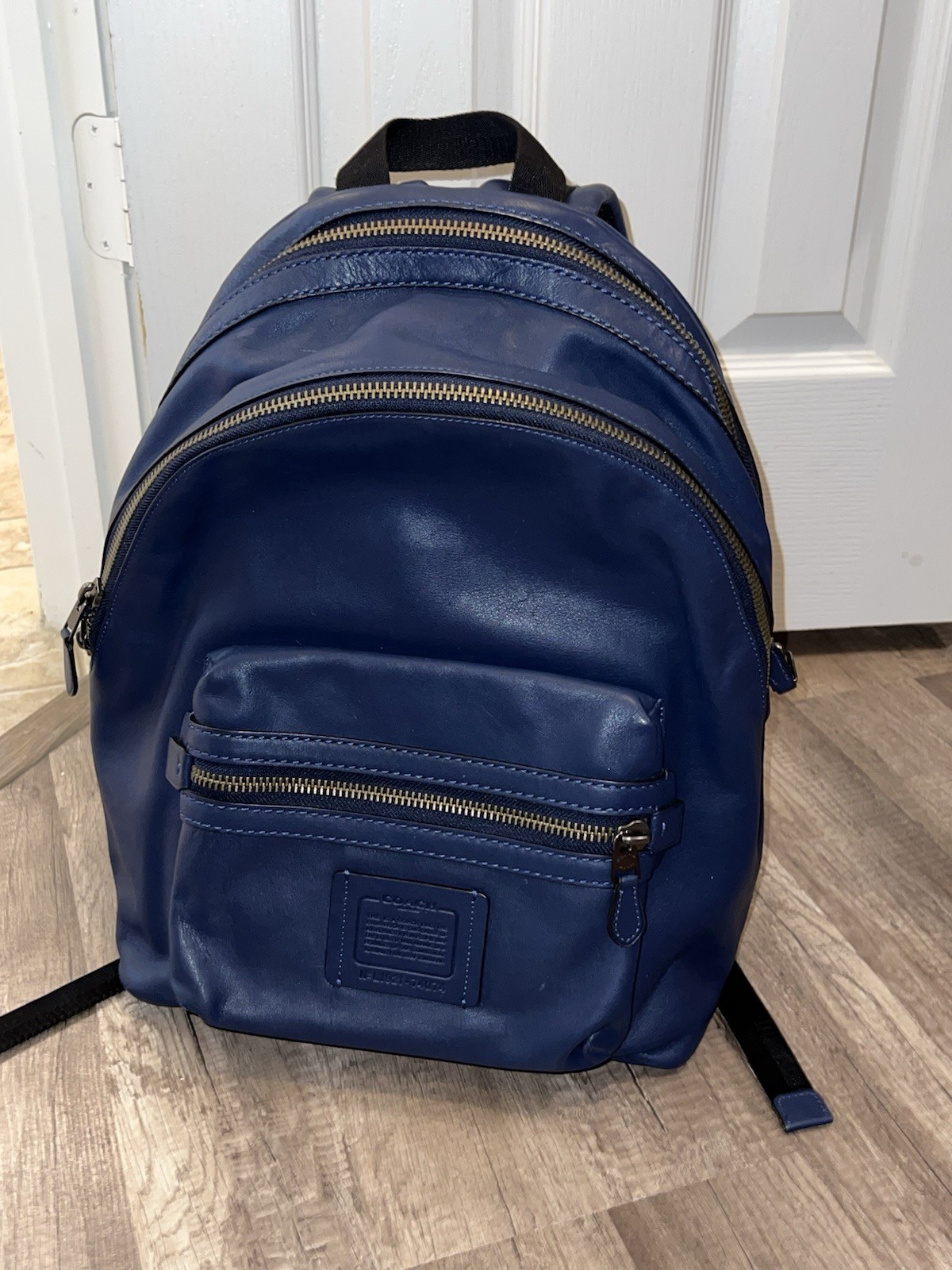 Blue COACH Leather Backpack - image 1
