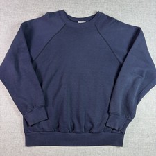 Vintage Men’s 80s 90s Navy Blue Tultex Crewneck Sweatshirt Made In USA Large