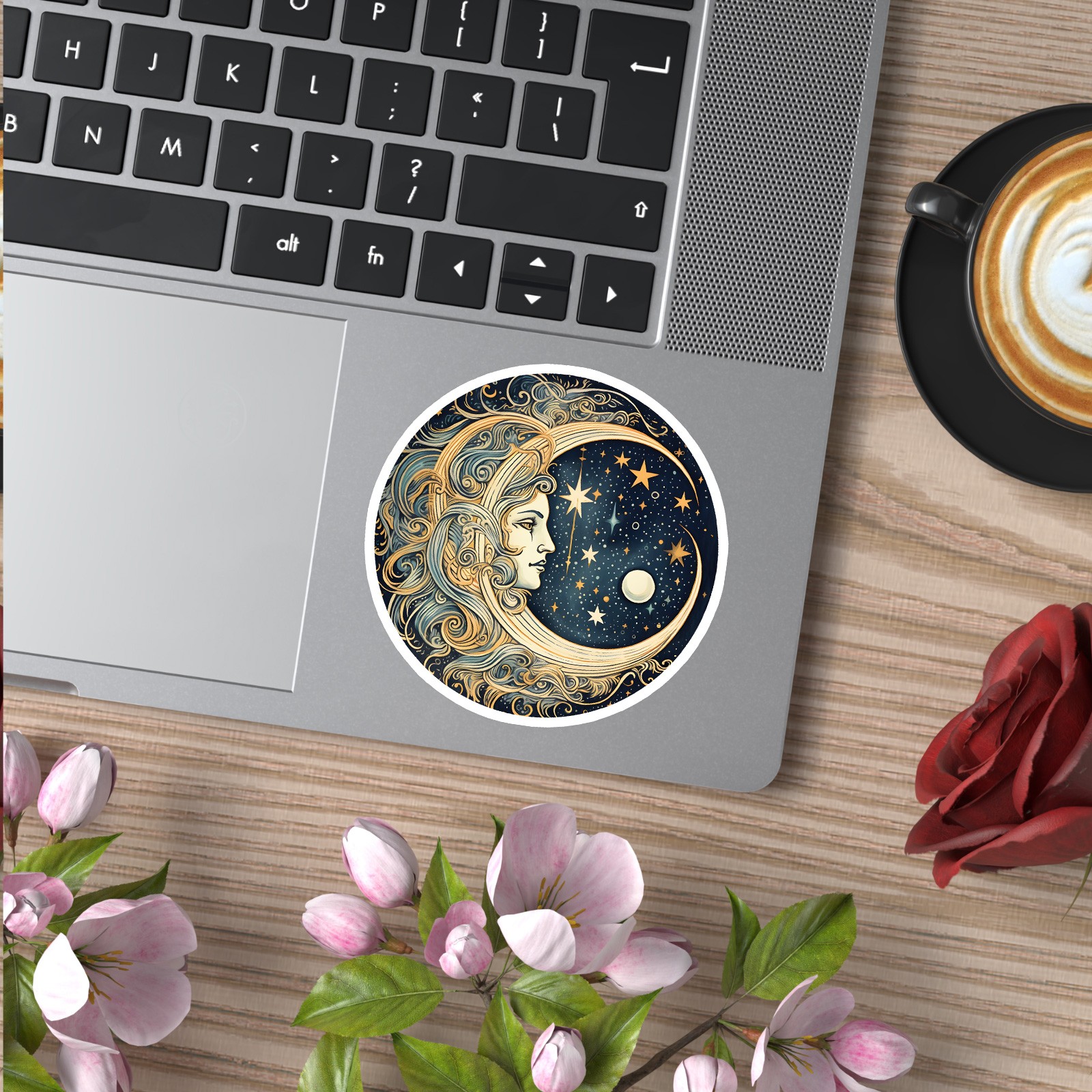 Moon Stars Planet - Vinyl Decal Sticker - Car Window Laptop - ebn9707