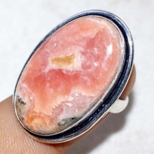 925 Silver Plated Rhodochrosite Jewellery Ring Handmade Gemstone Size Us 5 GW