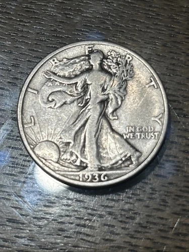 1936 50C Walking Liberty Silver Half Dollar- VF