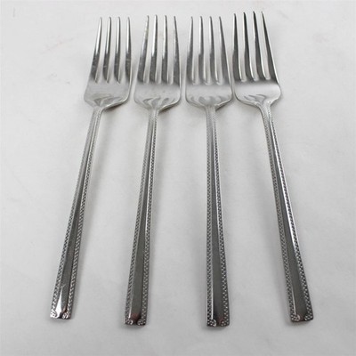 Set of 4 Oneida Savory Stainless Steel Salad Forks 6.75in