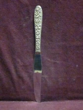 Silverplate National Silver Co. NARCISSUS MODERN BLADE KNIFE 9 3/8" No Mono