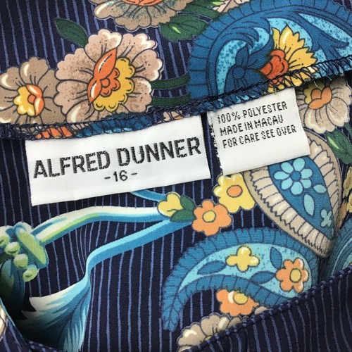Alfred Dunner Women's Top Mock Twin Set Blue Paisley Button Up V Neck Striped 16 | eBay