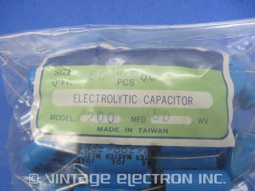 (2) JOE MASTER Electrolytic Crossover/Audio Capacitor: 200uF 50V (Non-Polarized) - Picture 10 of 13