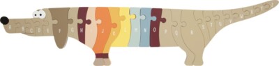 3d Wooden Dog Letter Puzzle Educational Game Kids Small Foot